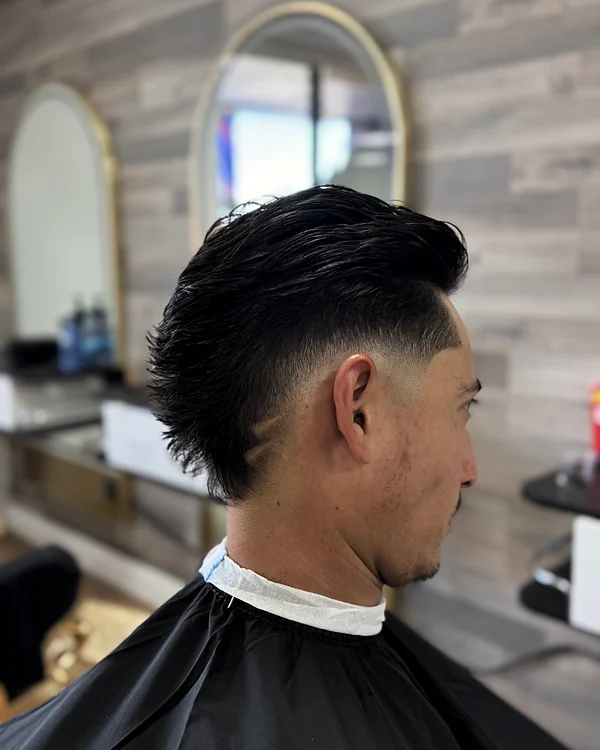 Burst fade mullet at Probarber, Mississauga
