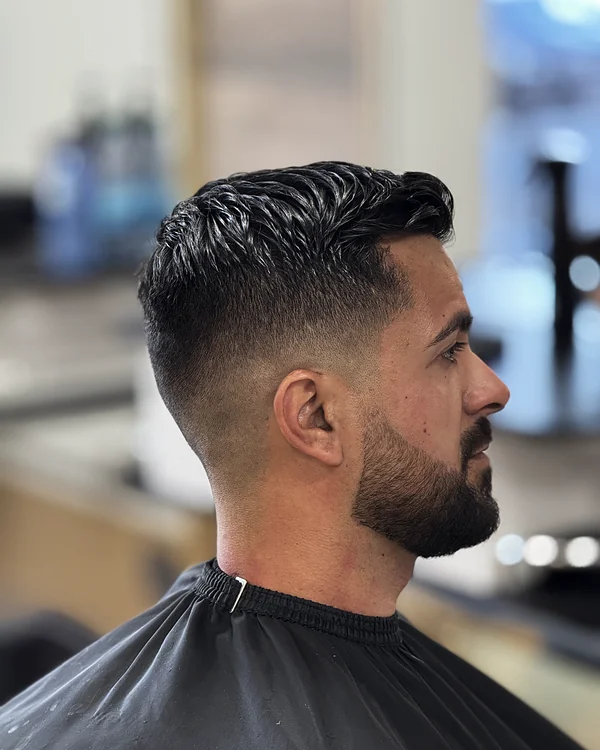 Mid fade and beard sculpt at Probarber, Mississauga