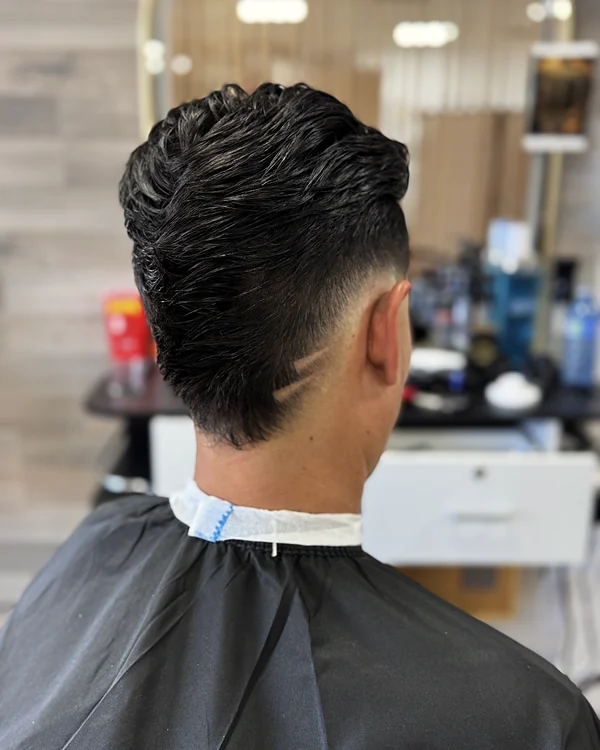Burst fade with design at Probarber, Mississauga