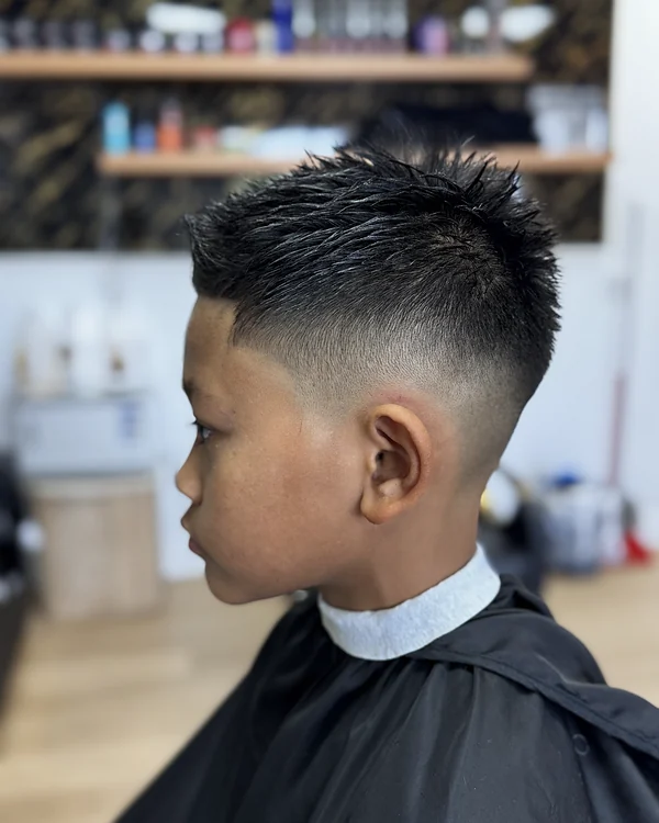 Spiky crop, high fade at Probarber, Mississauga